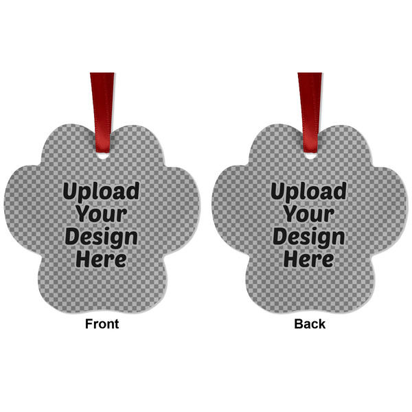 Upload Your Own Metal Paw Ornament - Front and Back