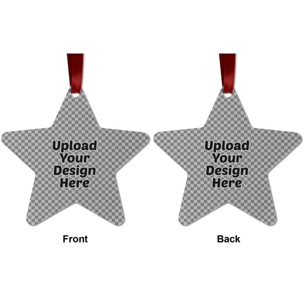 Upload Your Own Metal Star Ornament - Front and Back