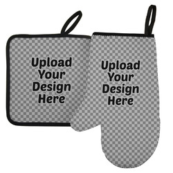 Left Oven Mitt & Pot Holder Set (Upload Your Own)