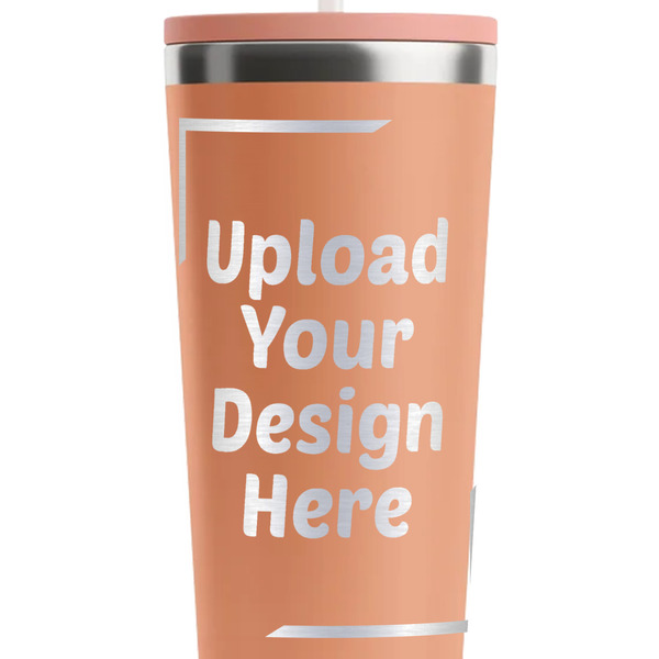 Upload Your Own Peach RTIC Everyday Tumbler - 28 oz. - Close Up