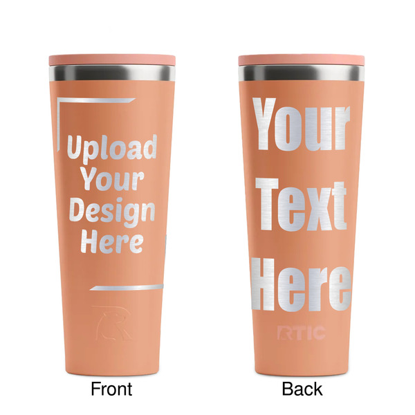 Upload Your Own Peach RTIC Everyday Tumbler - 28 oz. - Front and Back
