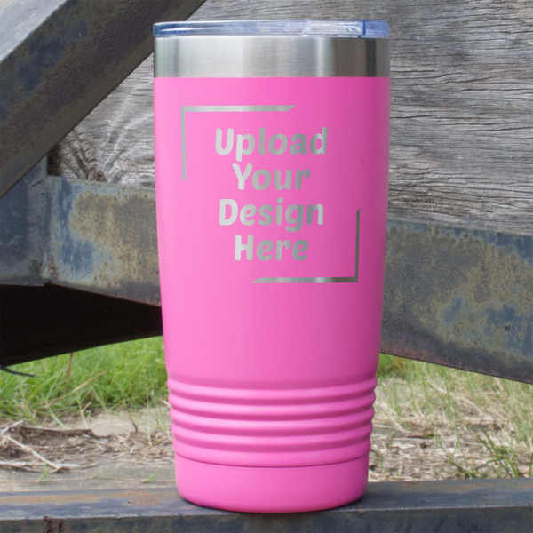 Custom 20 oz Stainless Steel Tumbler - Pink - Double-Sided (Upload Your Own)