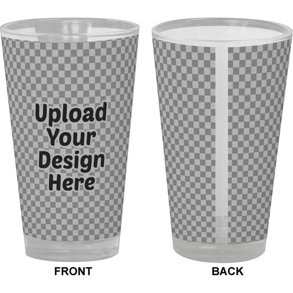 Upload Your Own Pint Glass - Full Color - Front & Back Views