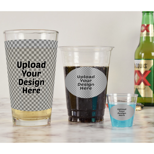 Upload Your Own Pint Glass - Full Fill w Transparency - In Context
