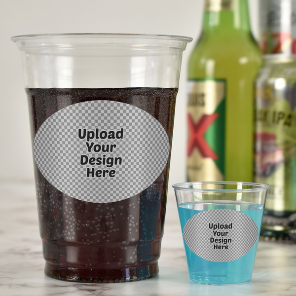 Upload Your Own Plastic Shot Glasses - In Context