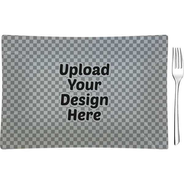 Custom Glass Rectangular Appetizer / Dessert Plate - Single (Upload Your Own)