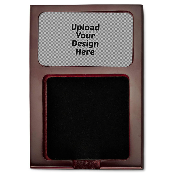 Upload Your Own Red Mahogany Sticky Note Holder - Flat