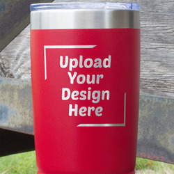 20 oz Stainless Steel Tumbler - Red - Double-Sided (Upload Your Own)