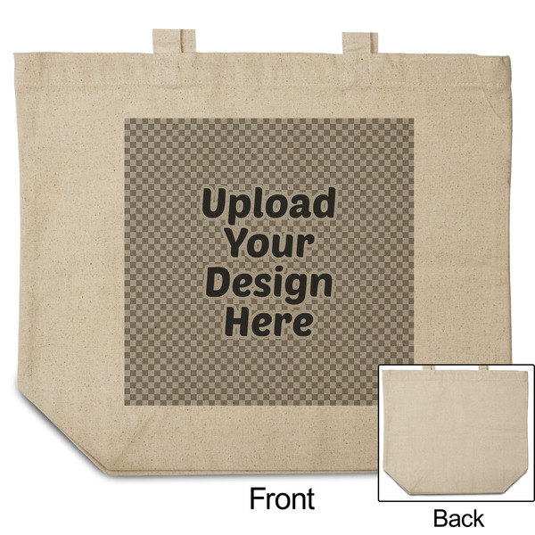 Upload Your Own Reusable Cotton Grocery Bag - Front & Back View