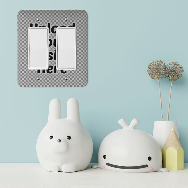 Upload Your Own Rocker Light Switch Covers - Double - IN CONTEXT