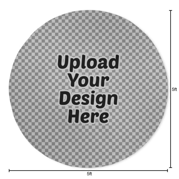 Upload Your Own Round 5ft Indoor Rug - Dimensions