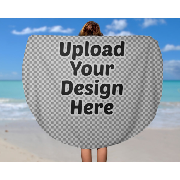 Upload Your Own Round Beach Towel - In Use