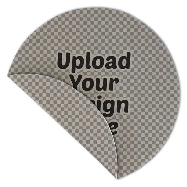 Upload Your Own Round Linen Placemats - Front (folded corner double sided)