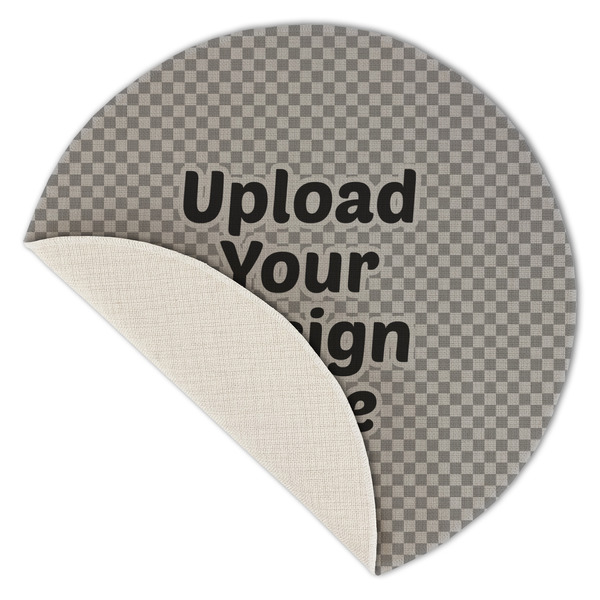 Upload Your Own Round Linen Placemats - Front (folded corner single sided)