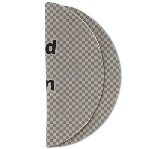 Upload Your Own Round Linen Placemats - HALF FOLDED (double sided)