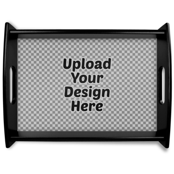 Custom Black Wooden Tray - Large (Upload Your Own)