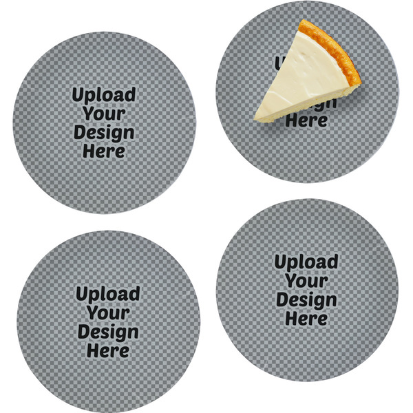 Custom Glass Appetizer / Dessert Plates 8" - Set of 4 (Upload Your Own)