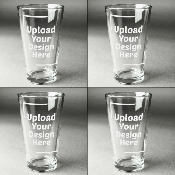 Upload Your Own Set of Four Engraved Beer Glasses - Individual View