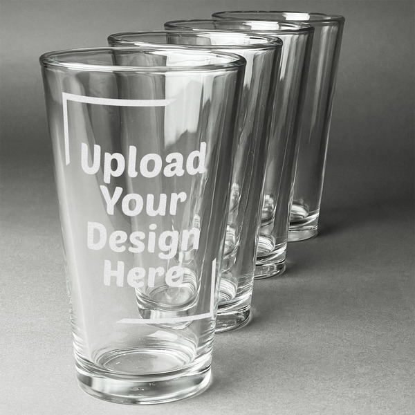 Custom Pint Glasses - Laser Engraved - Set of 4 (Upload Your Own)