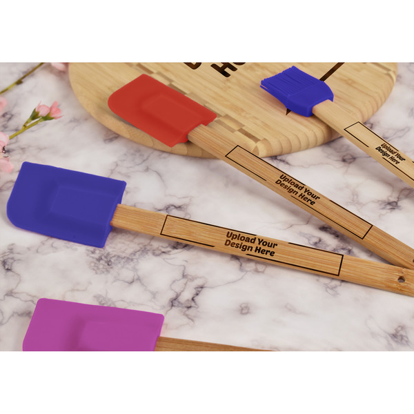 Upload Your Own Silicone Spatula - Blue - Lifestyle