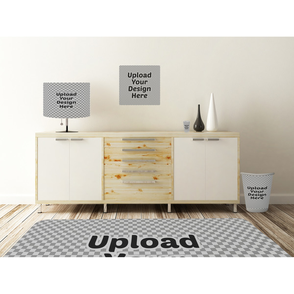 Upload Your Own Square Wall Decal Wooden Desk