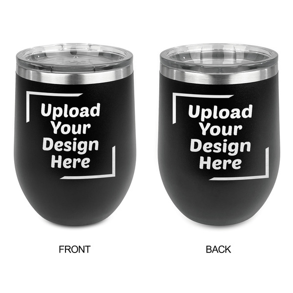 Upload Your Own Stainless Wine Tumblers - Black - Double Sided - Approval