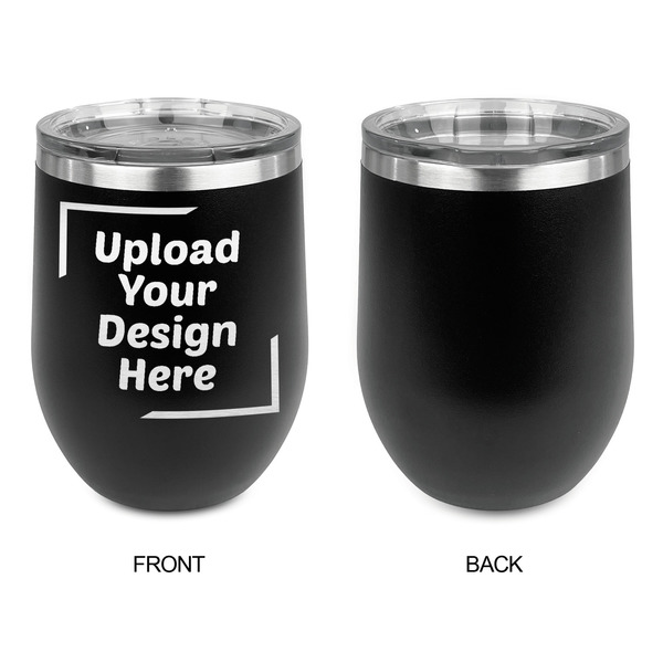 Upload Your Own Stainless Wine Tumblers - Black - Single Sided - Approval