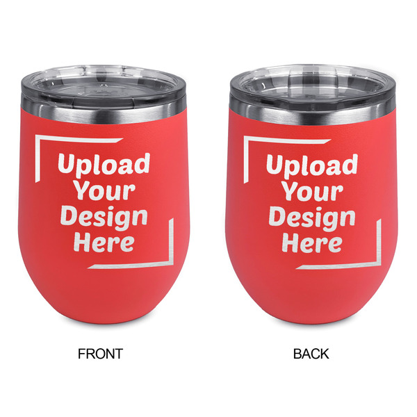 Upload Your Own Stainless Wine Tumblers - Coral - Double Sided - Approval