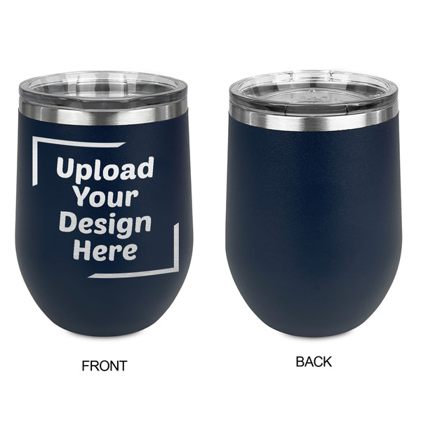 Upload Your Own Stainless Wine Tumblers - Navy - Single Sided - Approval