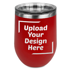 Stemless Stainless Steel Wine Tumbler - Red - Double-Sided (Upload Your Own)