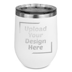 Stemless Stainless Steel Wine Tumbler - White - Double-Sided (Upload Your Own)