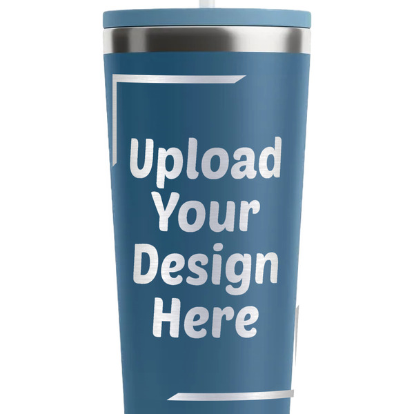 Upload Your Own Steel Blue RTIC Everyday Tumbler - 28 oz. - Close Up