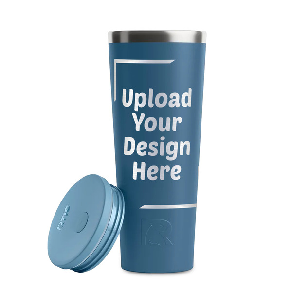 Upload Your Own Steel Blue RTIC Everyday Tumbler - 28 oz. - Lid Off