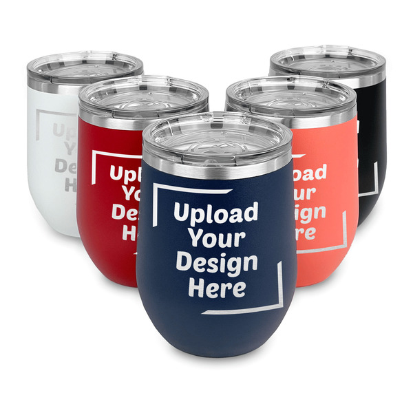 Upload Your Own Steel Wine Tumblers Multiple Colors
