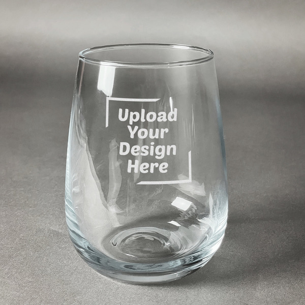 Custom Stemless Wine Glass - Laser Engraved (Upload Your Own)