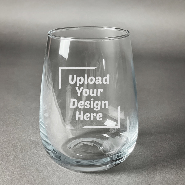 Custom Stemless Wine Glass - Laser Engraved (Upload Your Own)