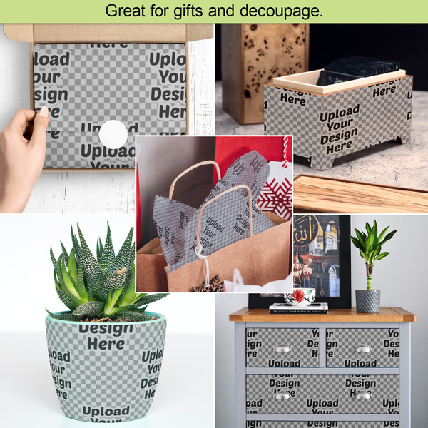 Upload Your Own Tissue Paper - In Use Collage