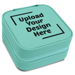 Travel Jewelry Box - Teal Leather (Upload Your Own)