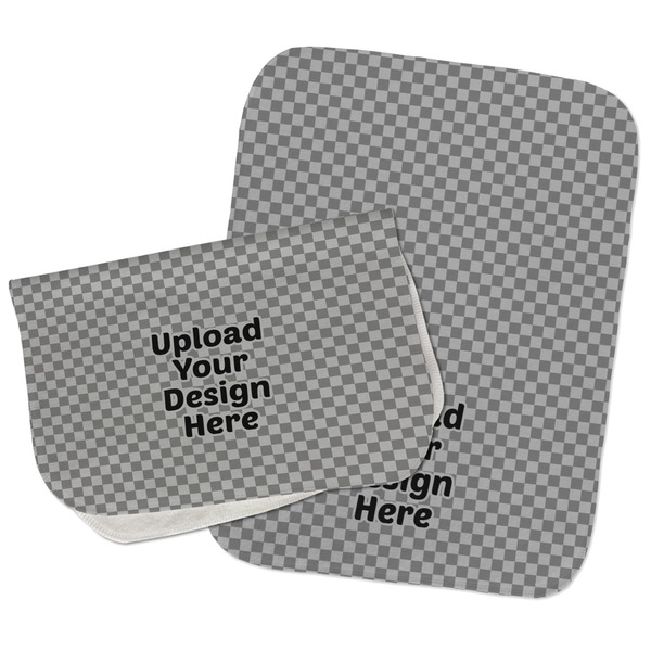 Upload Your Own Two Rectangle Burp Cloths - Open & Folded