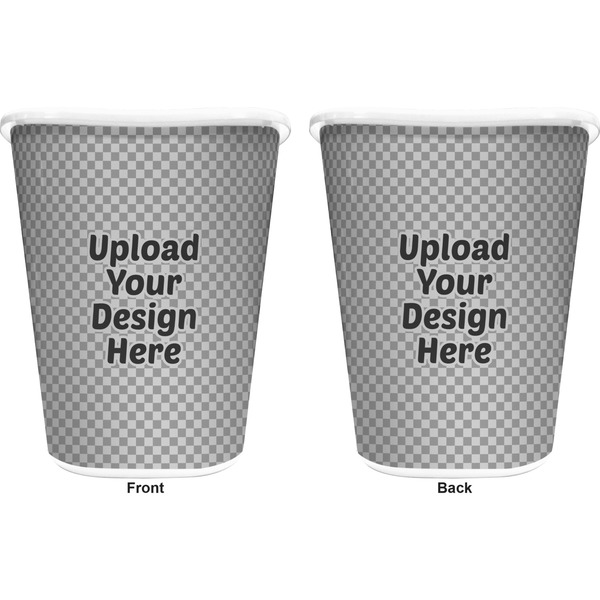Upload Your Own Waste Basket - White - Double Sided - Approval