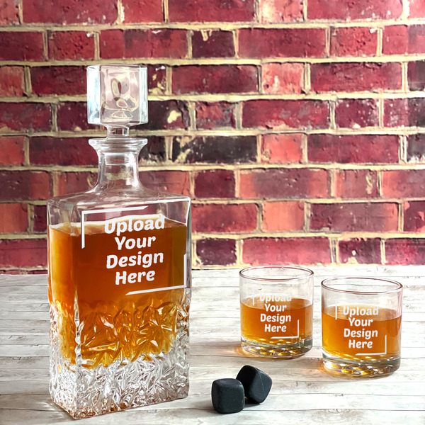 Upload Your Own Whiskey Decanters - 26oz Rect - Lifestyle