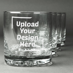 Whiskey Glasses - Engraved - Set of 4 (Upload Your Own)
