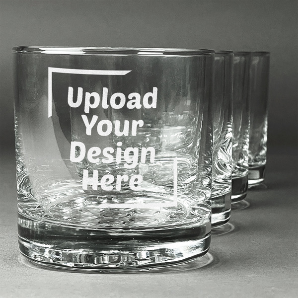 Custom Whiskey Glasses - Engraved - Set of 4 (Upload Your Own)