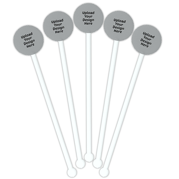 Upload Your Own White Plastic 5.5" Stir Stick - Fan View