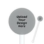 5.5" Round Plastic Stir Sticks - White - Double-Sided (Upload Your Own)
