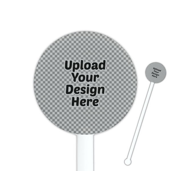 Custom 5.5" Round Plastic Stir Sticks - White - Single-Sided (Upload Your Own)
