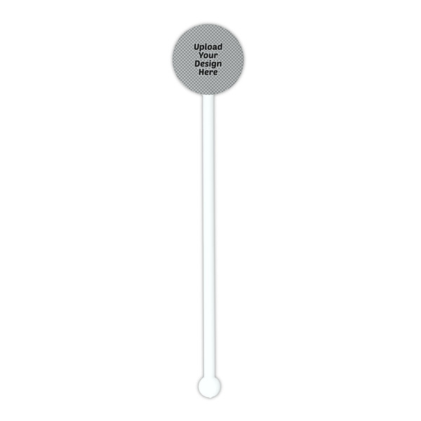 Upload Your Own White Plastic 5.5" Stir Stick - Round - Single Stick