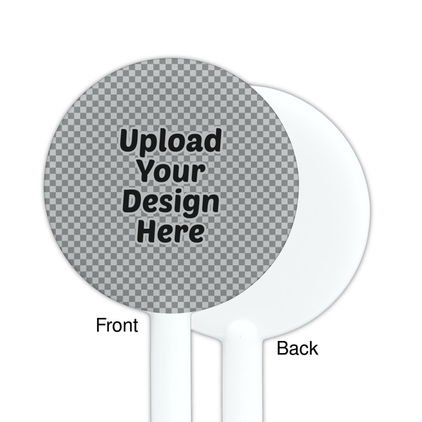 Upload Your Own White Plastic 5.5" Stir Stick - Single Sided - Round - Front & Back