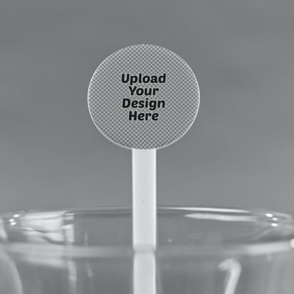 Upload Your Own White Plastic 7" Stir Stick - Round - Main