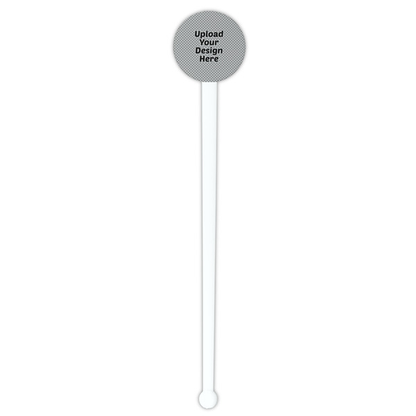 Upload Your Own White Plastic 7" Stir Stick - Round - Single Stick